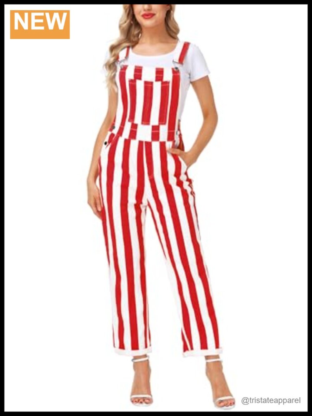Magrank Women's Striped Cotton Denim Overalls Stretch Jeans Jumpsuit with